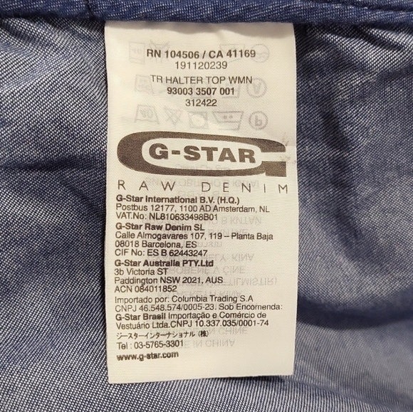 NWOT G-Star Raw Denim A-Line Chambray Nautical Halter Top - Picture 11 of 12